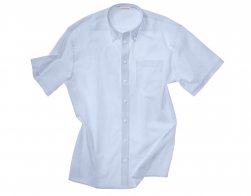 Pánská košile Cotonea krátký rukáv, límeček Button-Down  světle modrá | vel. 48