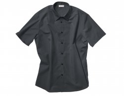Pánská košile Cotonea krátký rukáv, přiléhavý v pase, límeček New-Kent  černá | vel. 46